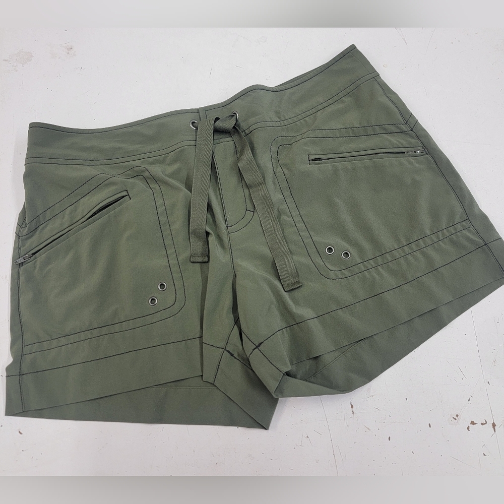 Athleta Olive Green Drawstring Hiking Atheletic Shorts